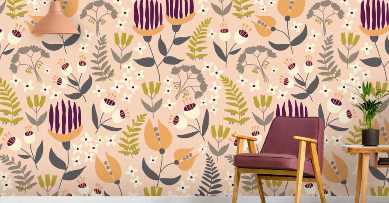 'Organic Interweaving' Wallpaper Mural by The Tiny Garden at Wallsauce.com